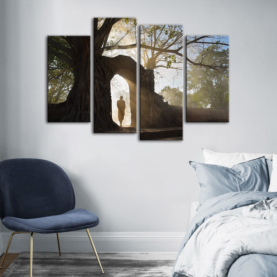 Under The Arch 4 Stuks - Canvas Muurkunst Schilderij
