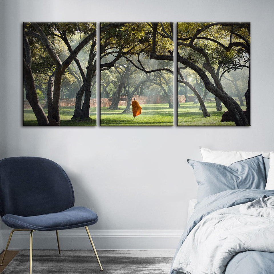 Walk The Earth 3 stuks - Canvas Wandkunst Schilderij