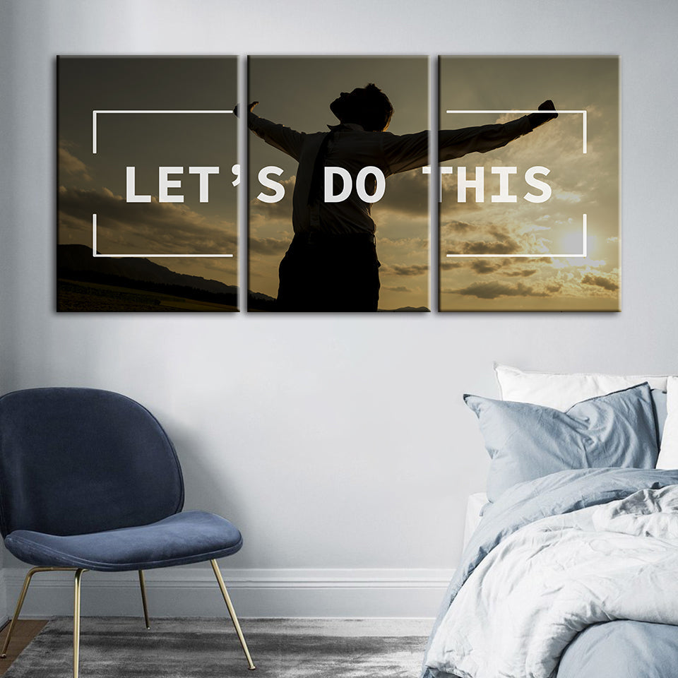 Laten we dit doen 3 stuks - Canvas muurkunst schilderij