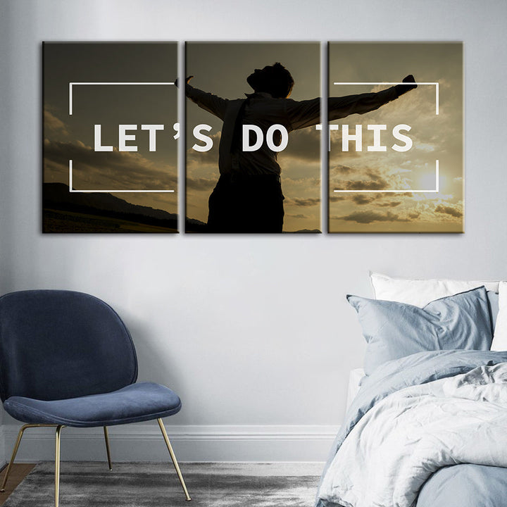 Laten we dit doen 3 stuks - Canvas muurkunst schilderij