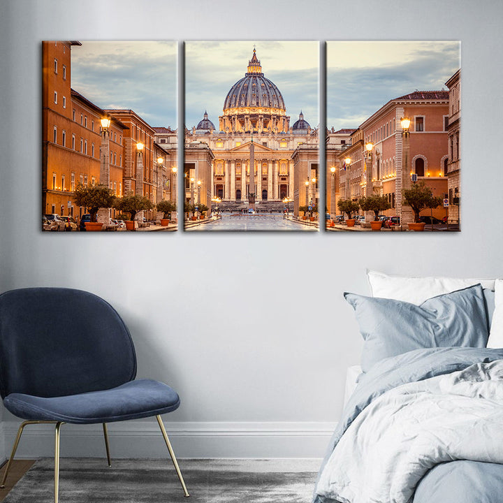 Fresh Palace 3 stuk - Canvas Wandkunst Schilderij