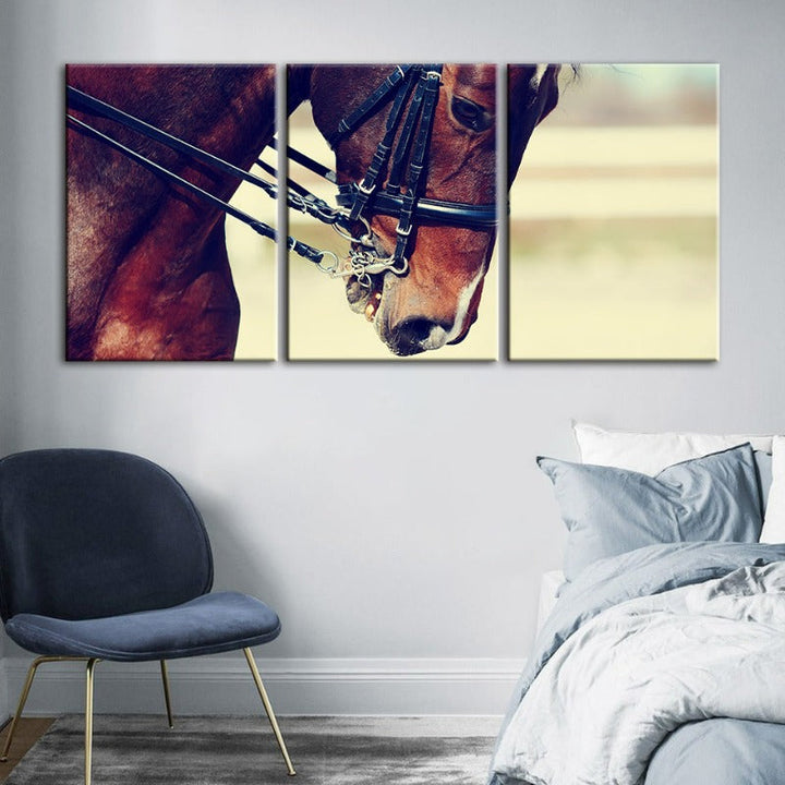 Graceful Halter Paard Canvas Muur Kunst Schilderij 3 Stukken