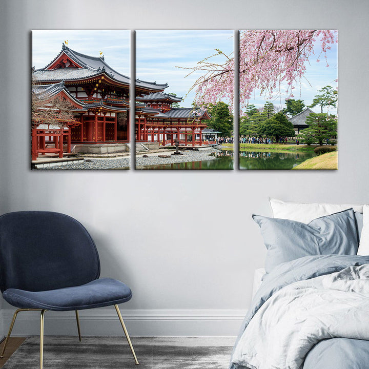 Temple Park 3 Delen - Canvas Muurdecoratie Schilderij