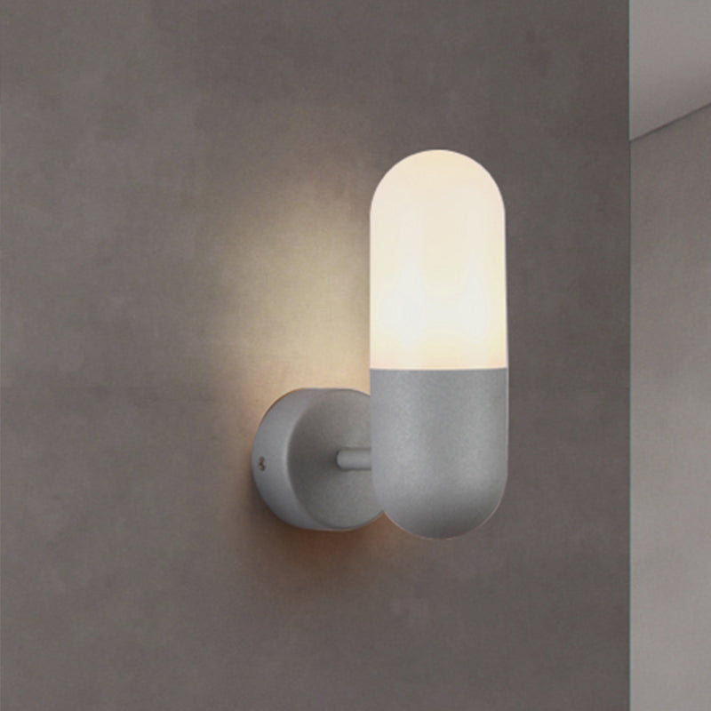 Metalen Wandlamp Postmodern 1 Licht Zwart/Grijs/Wit Wandgemonteerde Lamp voor Slaapkamer