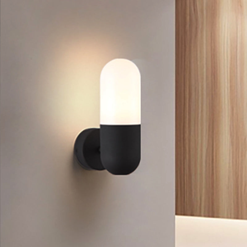 Metalen Wandlamp Postmodern 1 Licht Zwart/Grijs/Wit Wandgemonteerde Lamp voor Slaapkamer