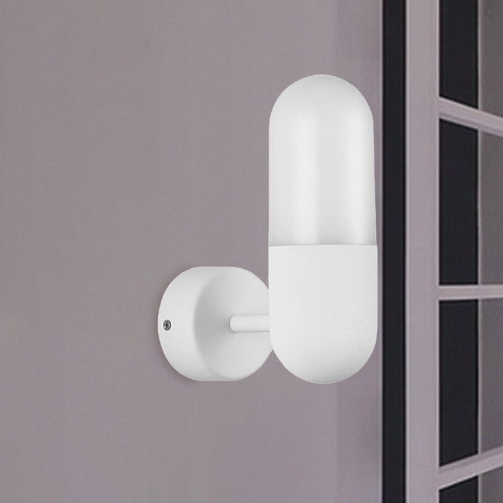 Metalen Wandlamp Postmodern 1 Licht Zwart/Grijs/Wit Wandgemonteerde Lamp voor Slaapkamer