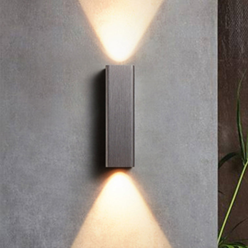 Moderne Kubusvormige Wandlamp Metaal Woonkamer LED Op- en Neerwaartse Wandlamp in Brons/geel/bruin