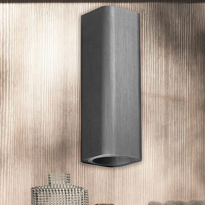 Moderne Kubusvormige Wandlamp Metaal Woonkamer LED Op- en Neerwaartse Wandlamp in Brons/geel/bruin
