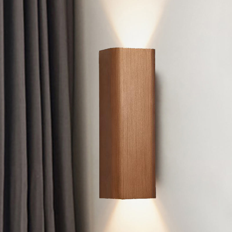 Moderne Kubusvormige Wandlamp Metaal Woonkamer LED Op- en Neerwaartse Wandlamp in Brons/geel/bruin