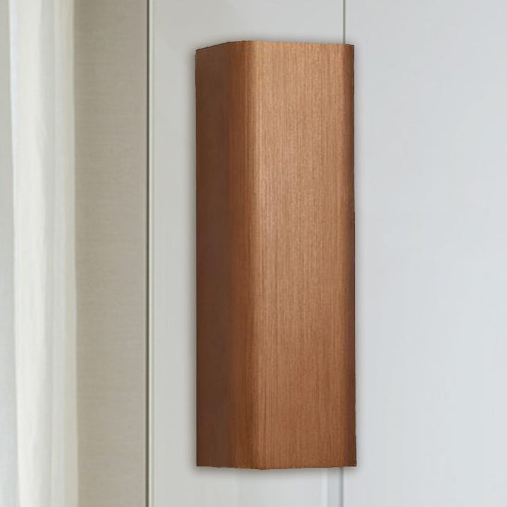 Moderne Kubusvormige Wandlamp Metaal Woonkamer LED Op- en Neerwaartse Wandlamp in Brons/geel/bruin