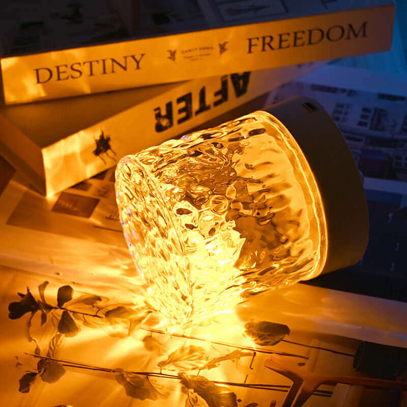 Kristal lamp watergolven projector nachtlamp decoratie thuis slaapkamer esthetische sfeer vakantiecadeau zonsonderganglichten huisdecoratie