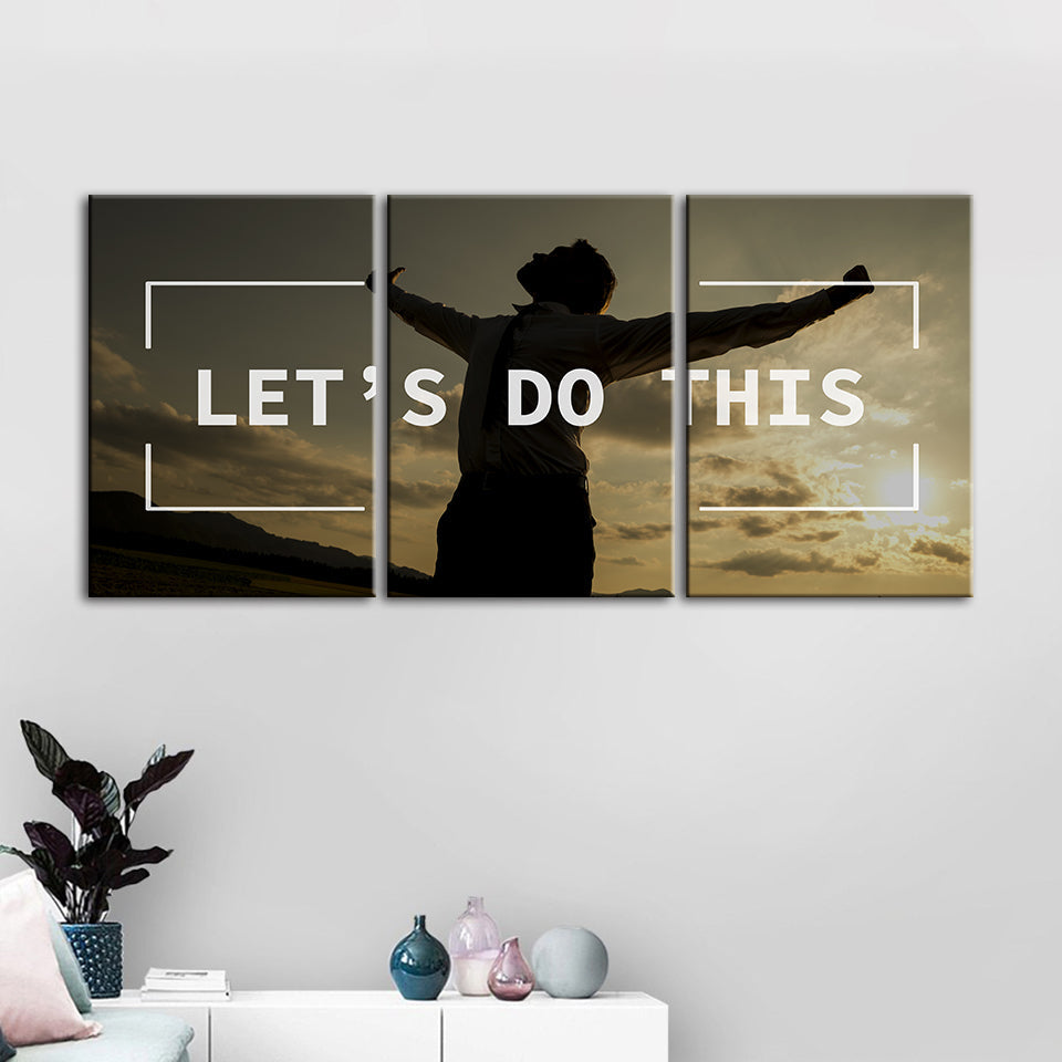 Laten we dit doen 3 stuks - Canvas muurkunst schilderij