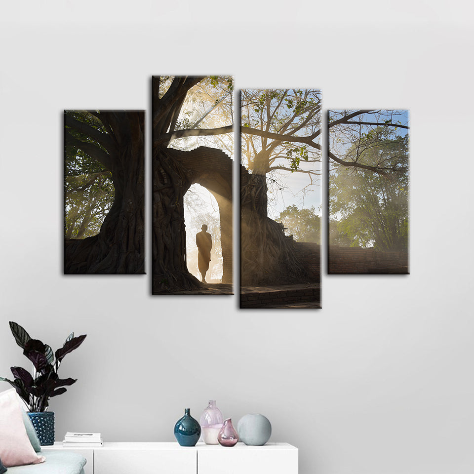 Under The Arch 4 Stuks - Canvas Muurkunst Schilderij