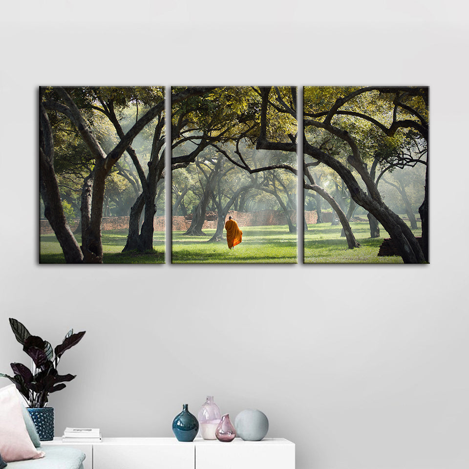 Walk The Earth 3 stuks - Canvas Wandkunst Schilderij