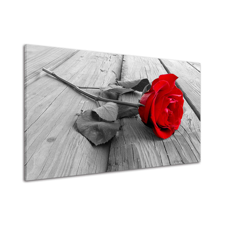 Einsame Rose - Canvas Wandkunst Schilderij