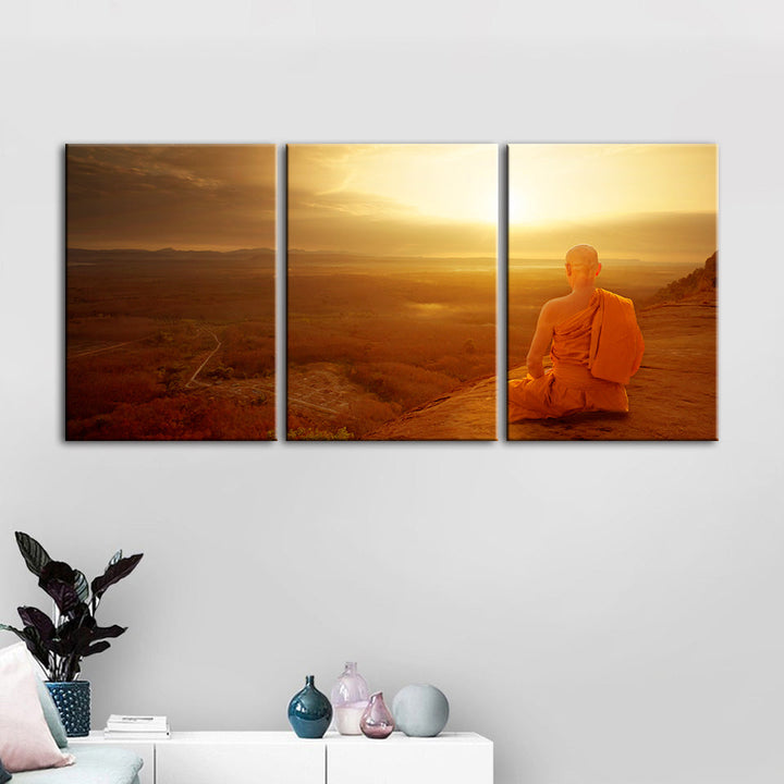 Warm Morning 3 stuk - Canvas Wandkunst Schilderij