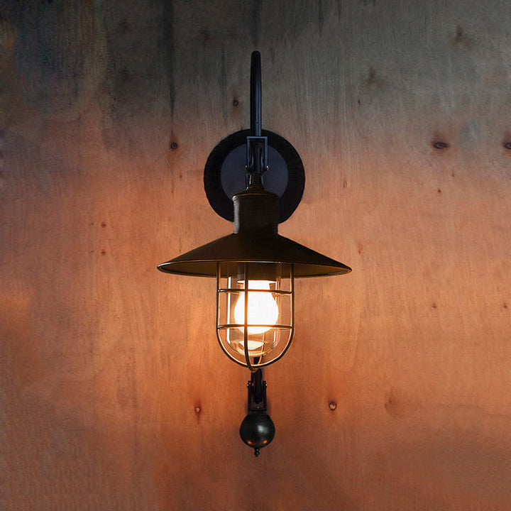 Zwarte Einlicht-wandlamp Industrie heldere glazen kooi verlichtingsarmatuur met verstelbare katrol