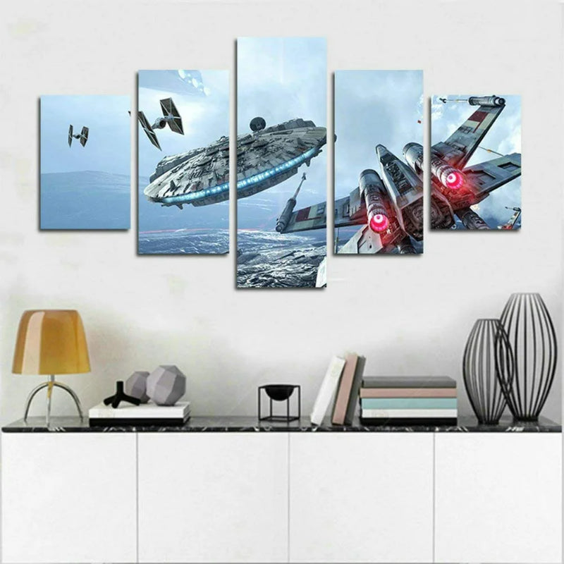 Set van 5 Falcon Wings Wandcanvas