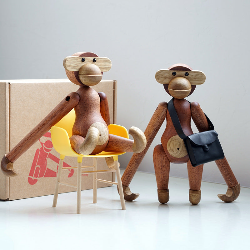 Cheeky Monkey Massief hout Ornament