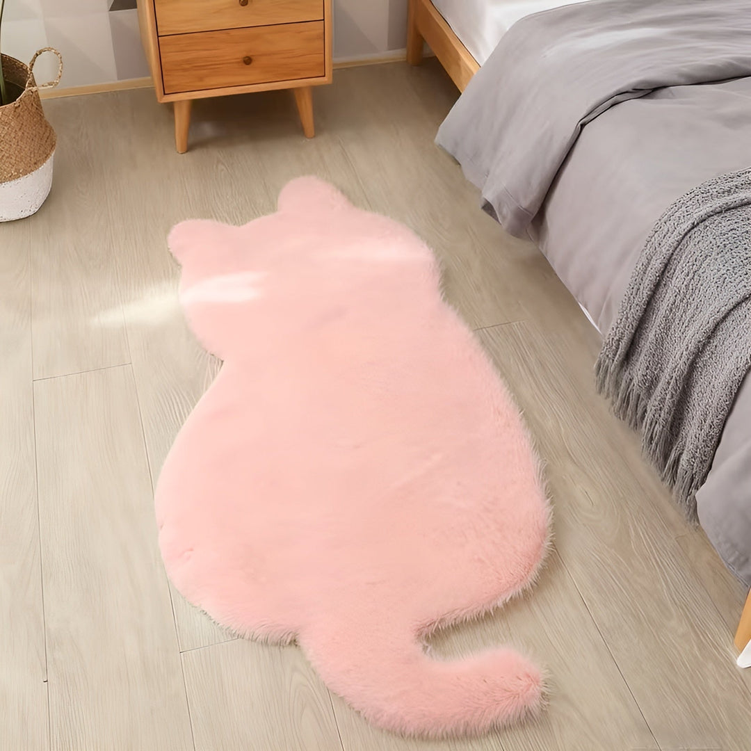 Klein tapijt in kattenvorm – Zacht en gezellig | Perfect voor bank, planken of ladekast