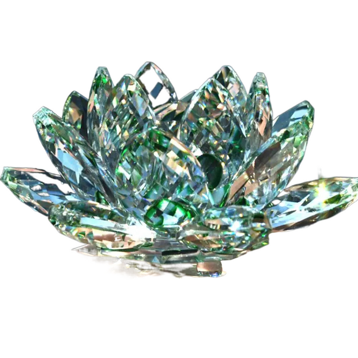 Kristall Lotus bloem Figur Woonkamer Trouwen Decoratie Glas Kunst Verzameling Papiergewicht Kantoor Tafel Ornamenten Souvenir Cadeaus