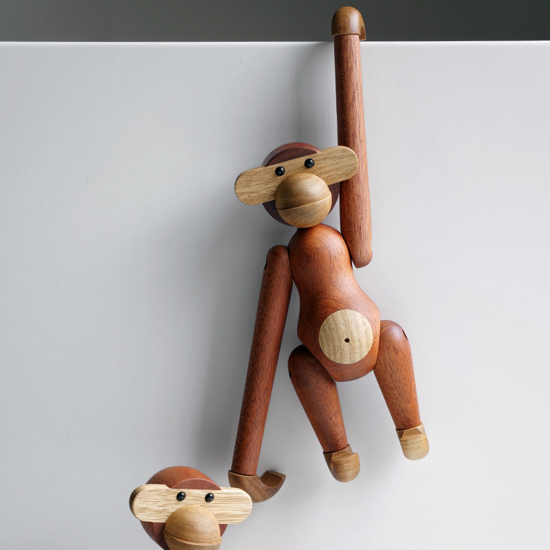 Cheeky Monkey Massief hout Ornament