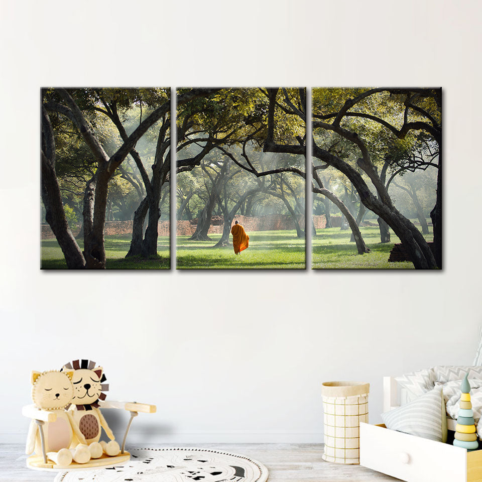 Walk The Earth 3 stuks - Canvas Wandkunst Schilderij