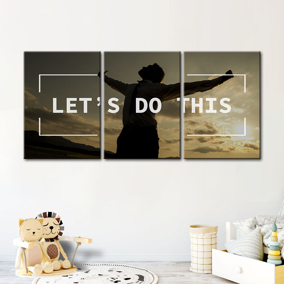Laten we dit doen 3 stuks - Canvas muurkunst schilderij
