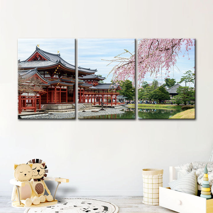 Temple Park 3 Delen - Canvas Muurdecoratie Schilderij