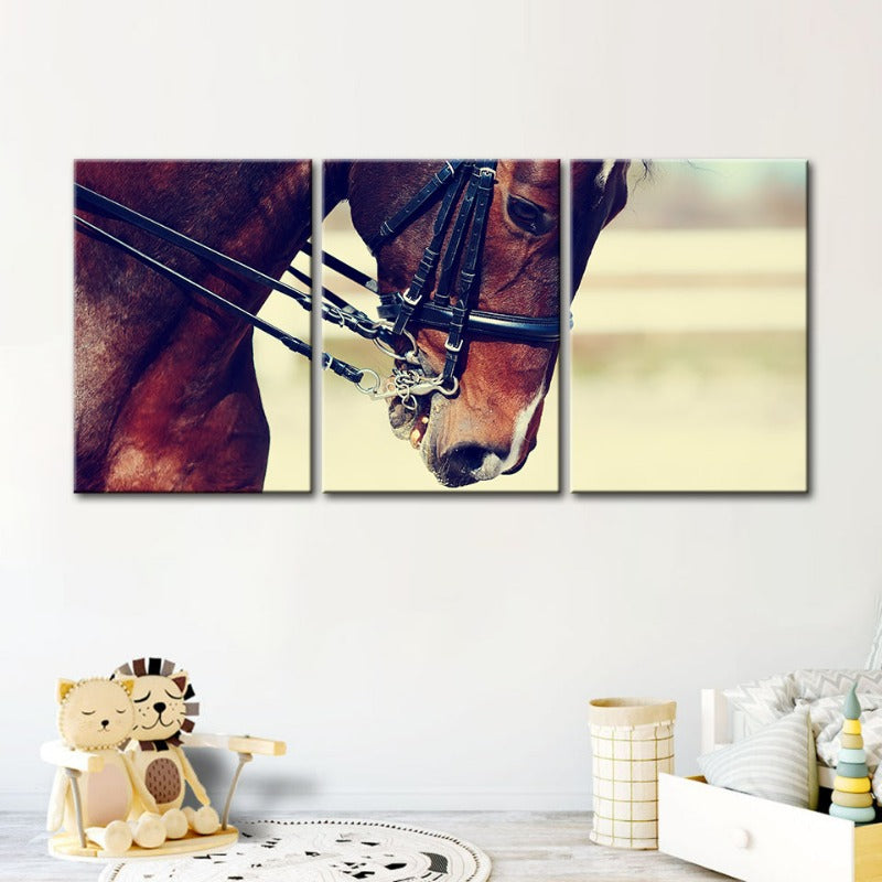 Graceful Halter Paard Canvas Muur Kunst Schilderij 3 Stukken