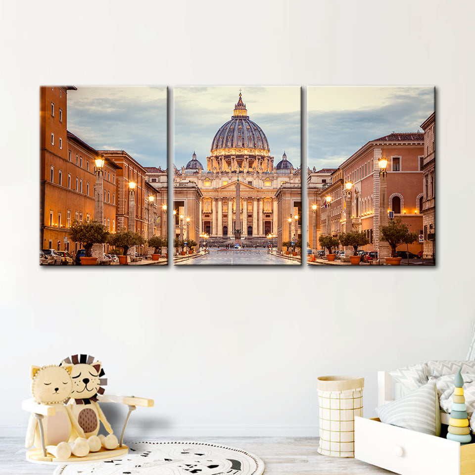 Fresh Palace 3 stuk - Canvas Wandkunst Schilderij