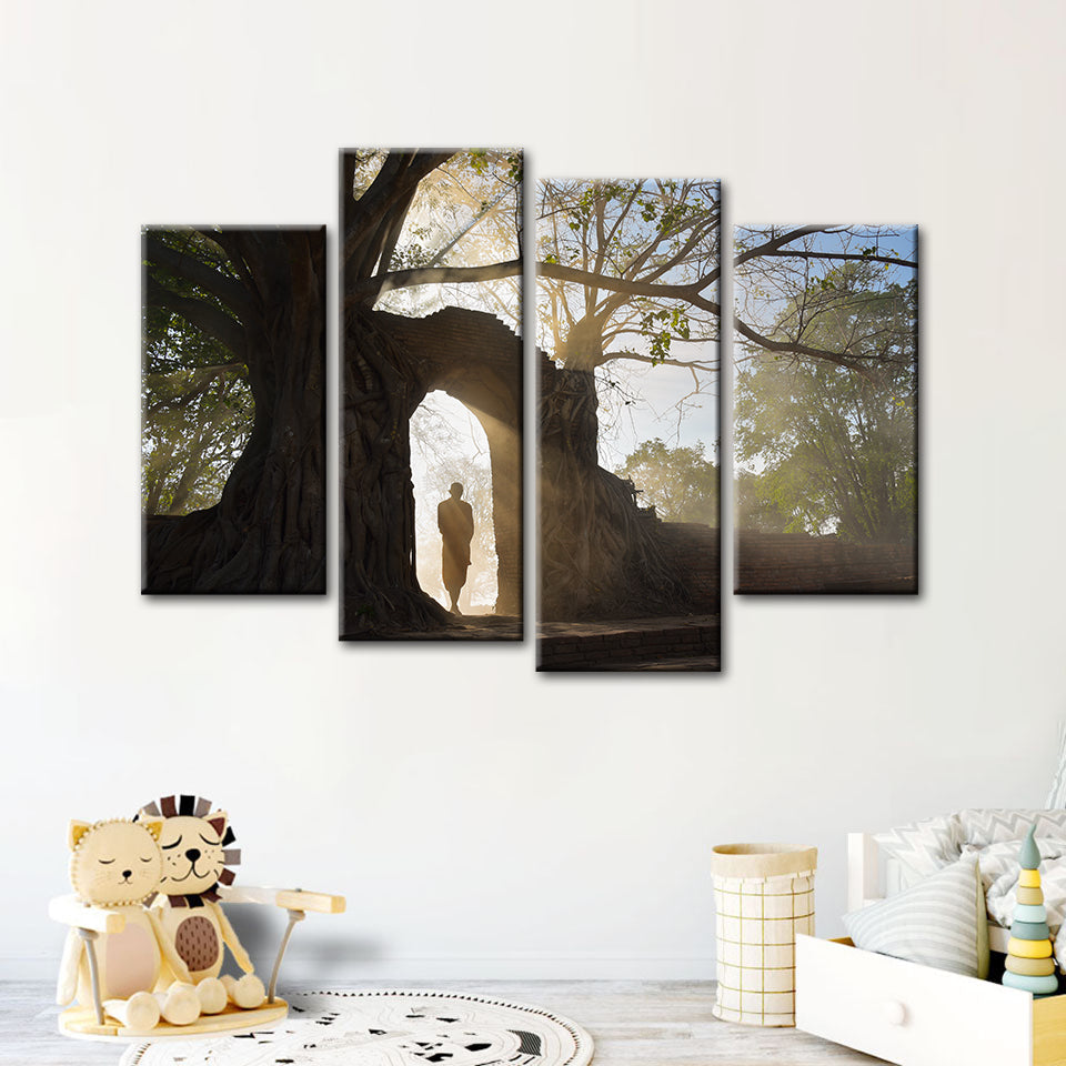 Under The Arch 4 Stuks - Canvas Muurkunst Schilderij