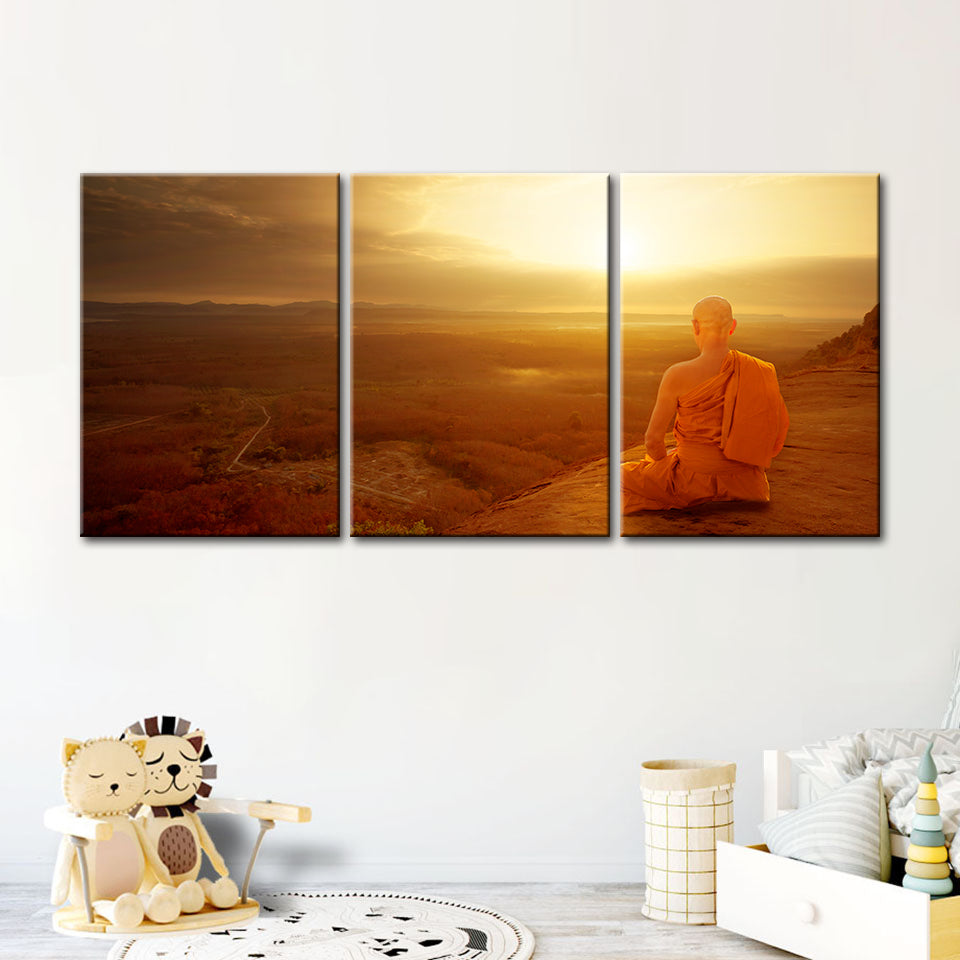 Warm Morning 3 stuk - Canvas Wandkunst Schilderij