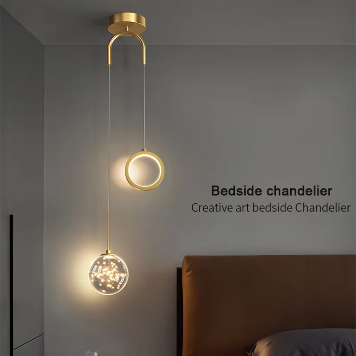 Moderne LED pendelstuk – 2-weg binnenhanglamp voor woonkamer, slaapkamer, eettafel met instelbare 3 lichtkleuren