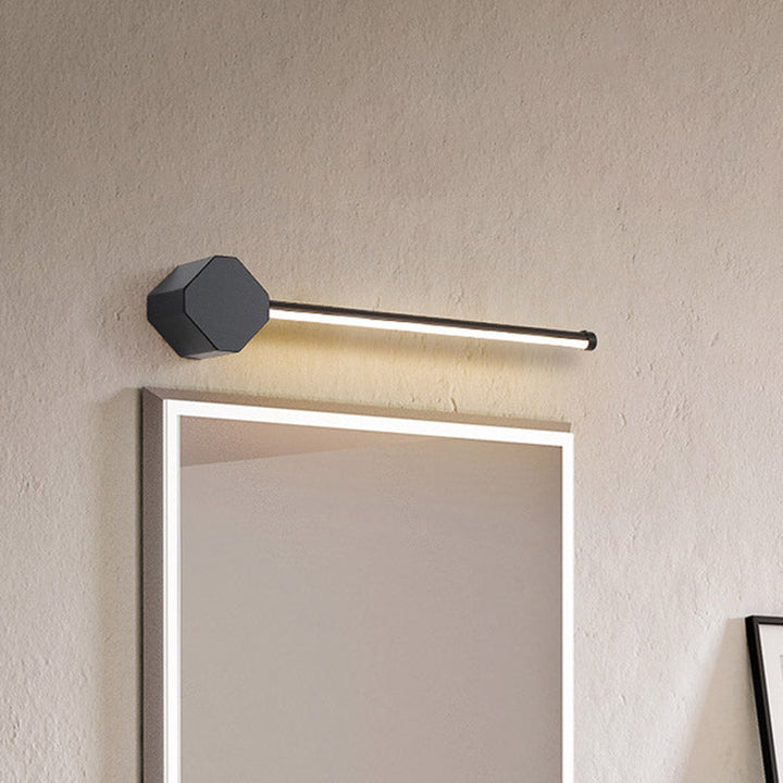 LED Badkamer Wandlamp Eenvoudige Zwart/Witte Afwerking Vanity Wandlamp met Slanke Lineaire Acrylaat Schaduw, 16"/23.5" lang