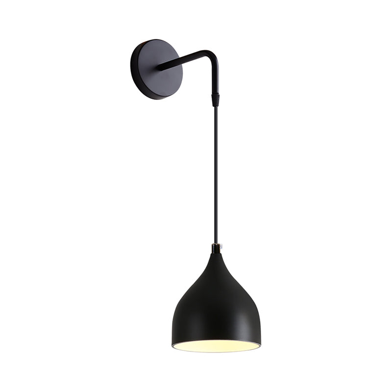 Wit/Zwart Afwerking Urnenvorm Wandmontage Licht Modern 1 Licht IJzeren Wandpendelleuchte voor Nachttafel