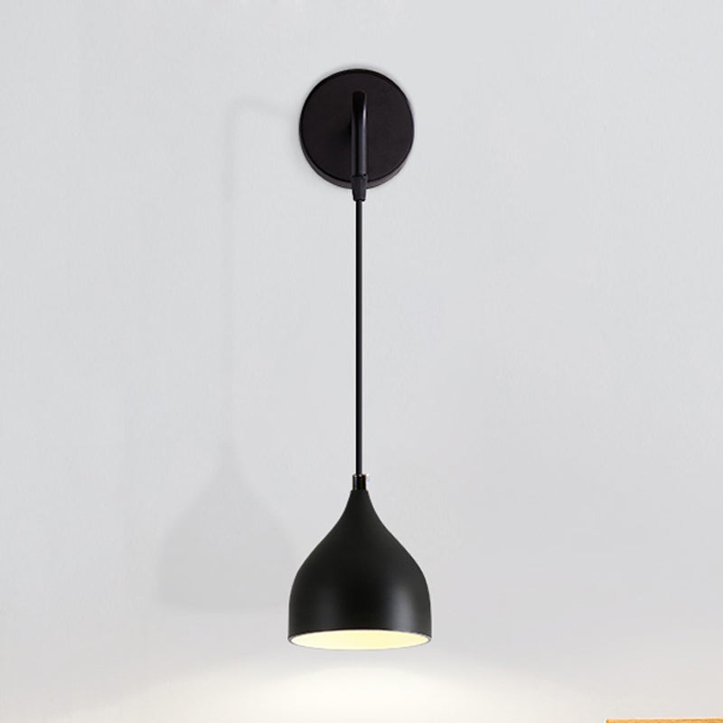 Wit/Zwart Afwerking Urnenvorm Wandmontage Licht Modern 1 Licht IJzeren Wandpendelleuchte voor Nachttafel