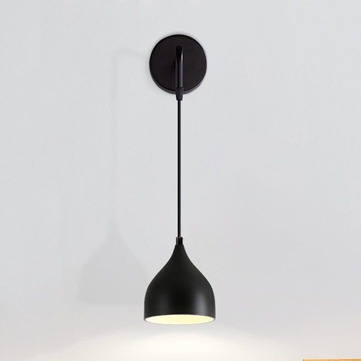 Wit/Zwart Afwerking Urnenvorm Wandmontage Licht Modern 1 Licht IJzeren Wandpendelleuchte voor Nachttafel