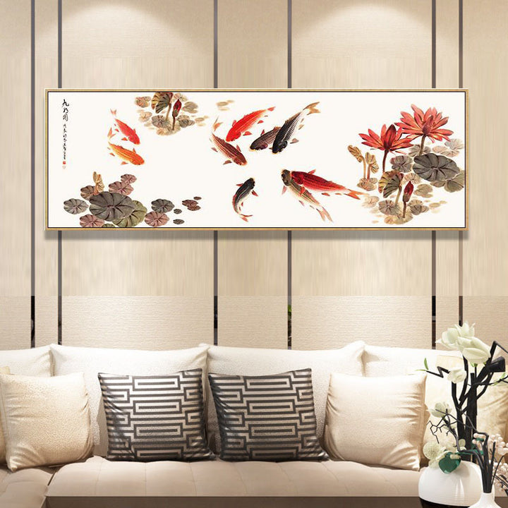 Decoratieve Koi Vis Muurkunst