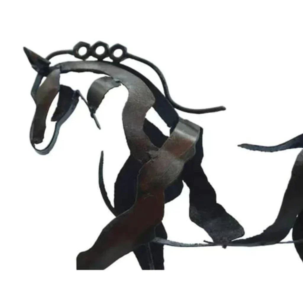 Pferd sculpture - AdonisMetal - Rustieke elegantie - Tijdloos decoratiestuk