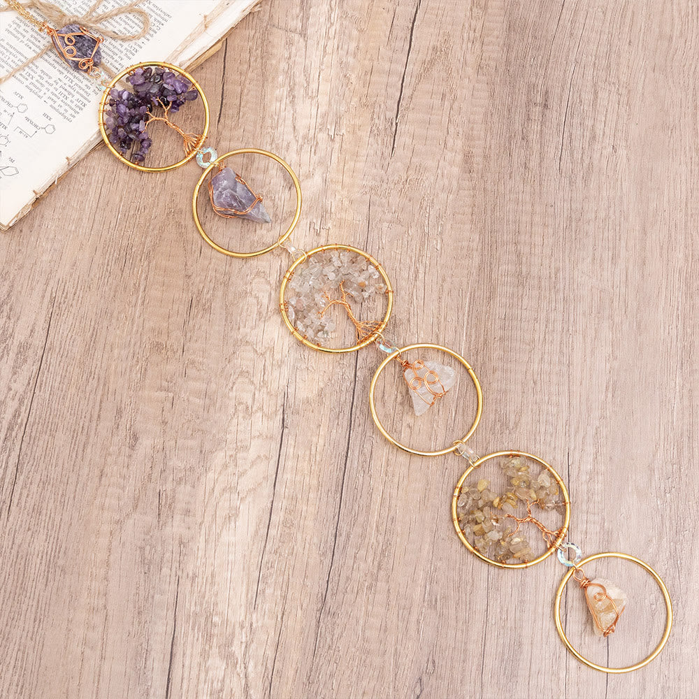 Kristallen Levensboom 6 Ringen Wanddecoratie Ornament
