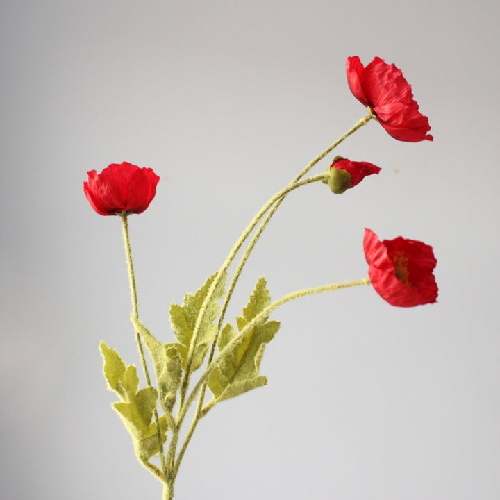Levensechte Zijde Papaver Bloemsteel