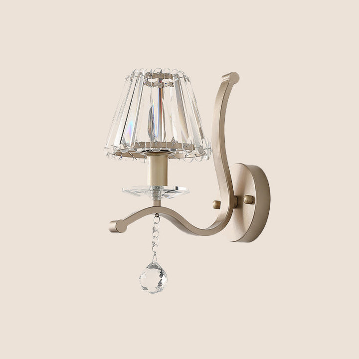 Kristall Prism Antiekgoud Wandlamp conisch 1 kop Minimalistisch wandmontage lichtarmatuur