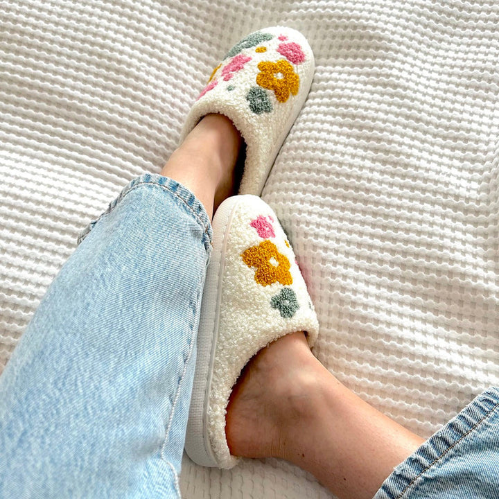 Arosta | Blumina | Warme slippers | Bloemmotief | Antislipzool