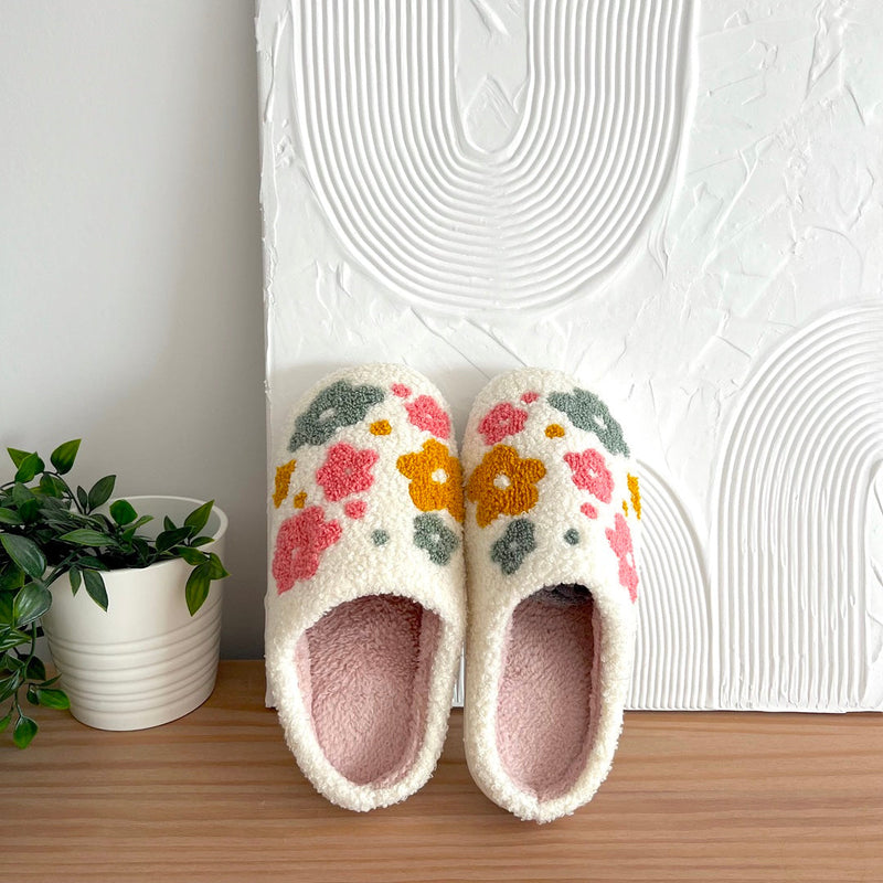 Arosta | Blumina | Warme slippers | Bloemmotief | Antislipzool