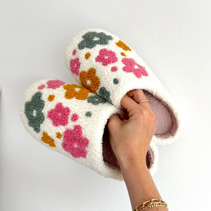 Arosta | Blumina | Warme slippers | Bloemmotief | Antislipzool