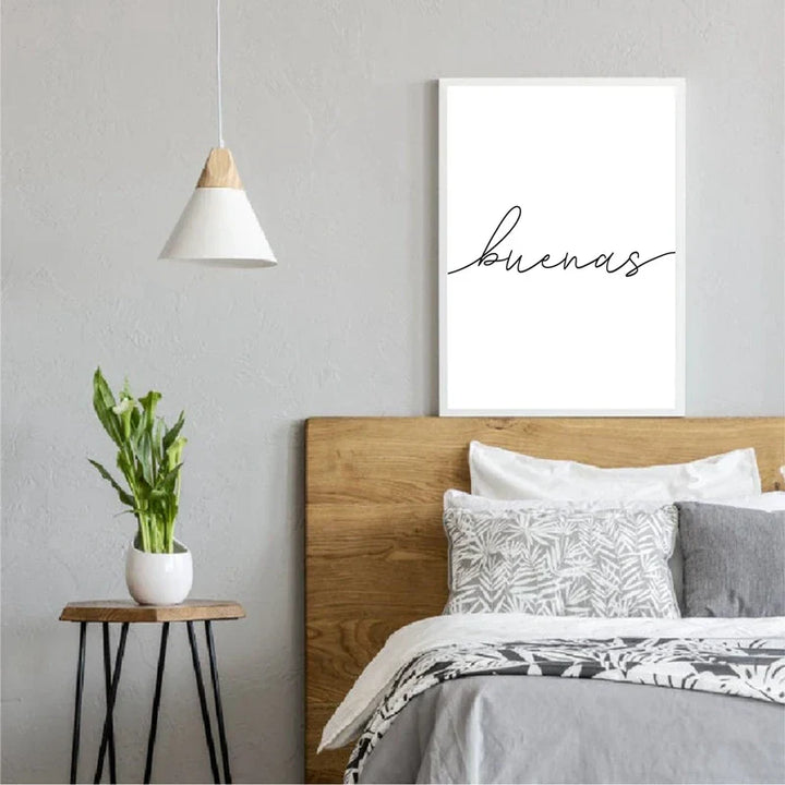 Buenas Noches Goede Nacht Spaanse Citaten Post Eenvoudige Zwart-Wit-Citaties Muurkunst Fineart Canvasprints Minimalistische Noorse Beelden Voor Slaapkamer