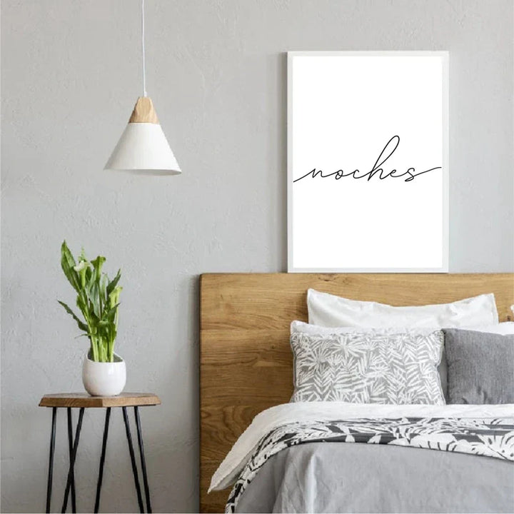 Buenas Noches Goede Nacht Spaanse Citaten Post Eenvoudige Zwart-Wit-Citaties Muurkunst Fineart Canvasprints Minimalistische Noorse Beelden Voor Slaapkamer