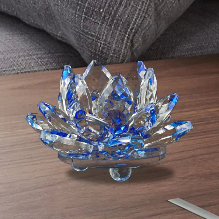 Kristall Lotus bloem Figur Woonkamer Trouwen Decoratie Glas Kunst Verzameling Papiergewicht Kantoor Tafel Ornamenten Souvenir Cadeaus
