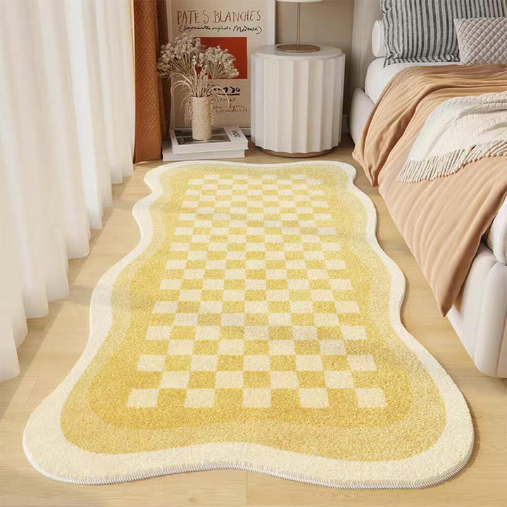 Arosta | Faux Cashmere Geruite Gezellige Nachttafelkleed Onregelmatige Vorm Tapijt